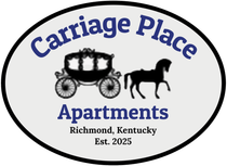 A logo for carriage place apartments in richmond kentucky