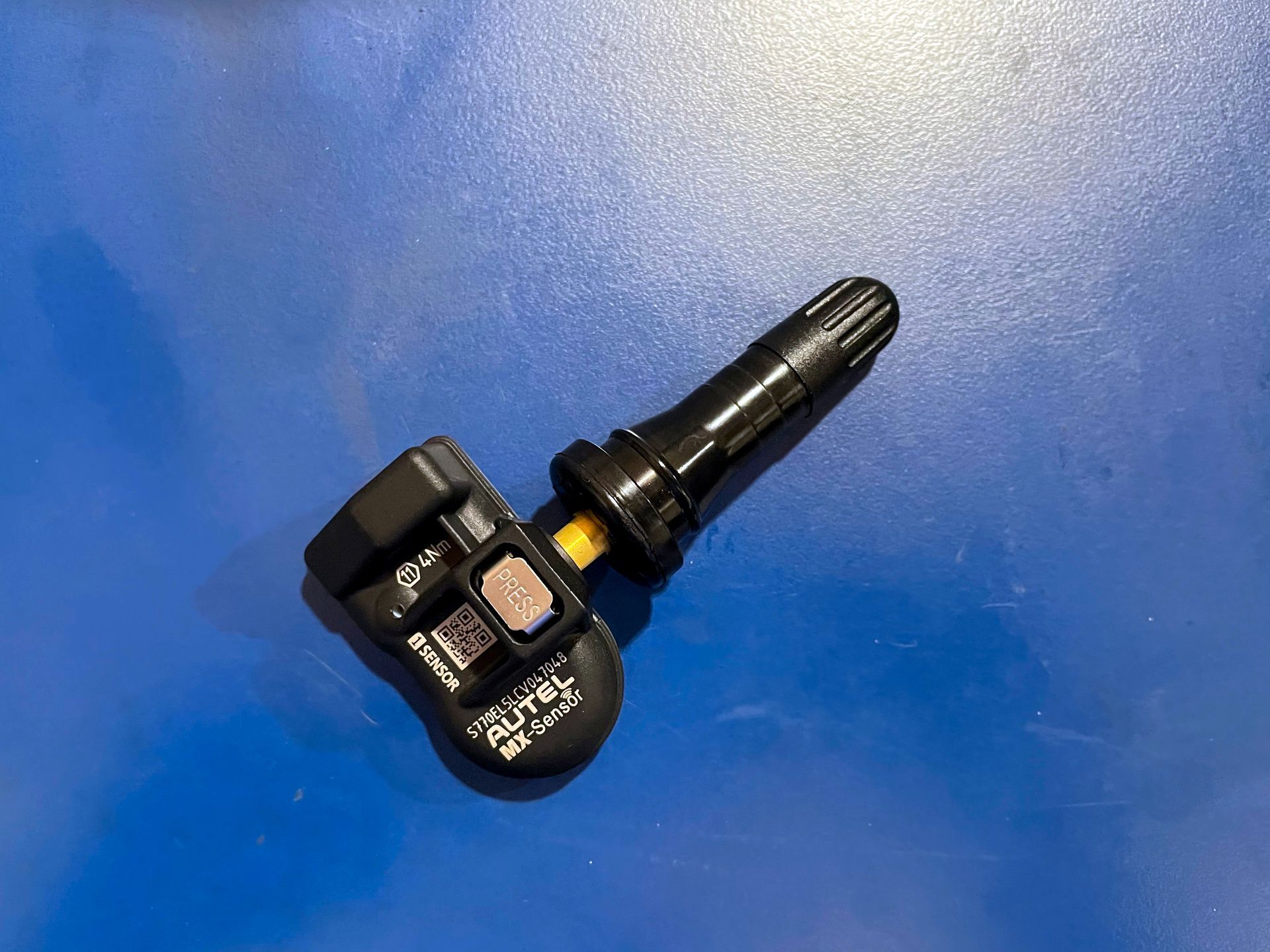 New TPMS Sensor ready to be installed in a rim