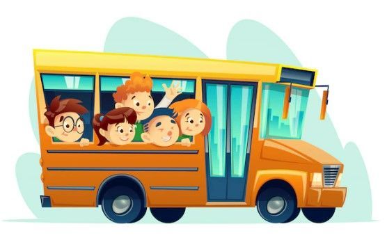 A group of children are riding on a school bus.