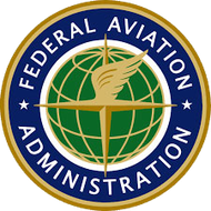 The logo for the federal aviation administration is a globe with a bird 's wing on it.