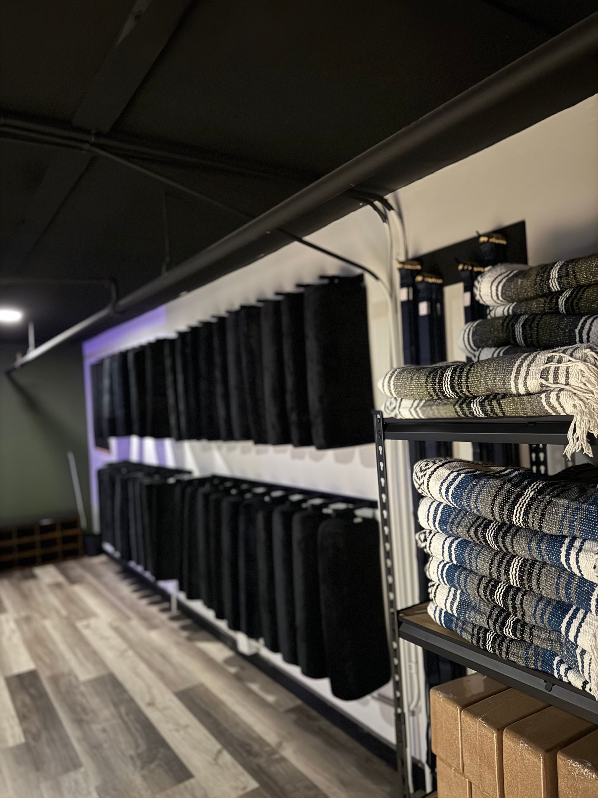 candles and a yoga mat