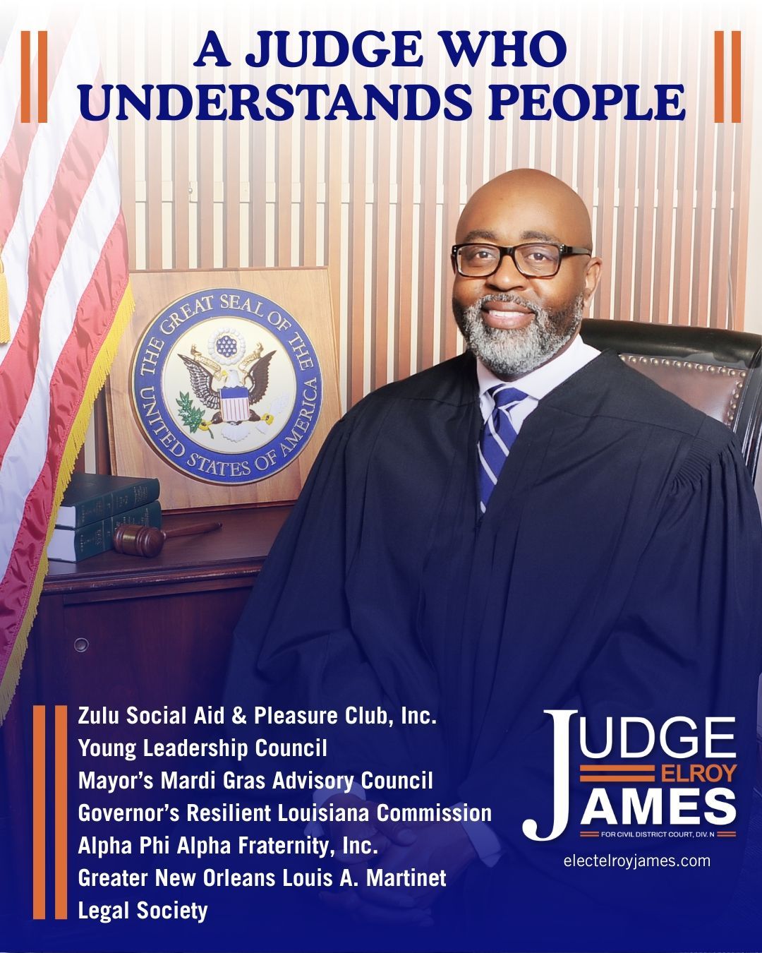 Judge Elroy James graphic about how he is a Judge Who Understands People