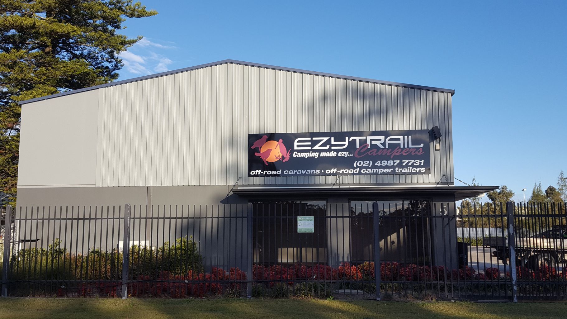 view of signage board installed on the building