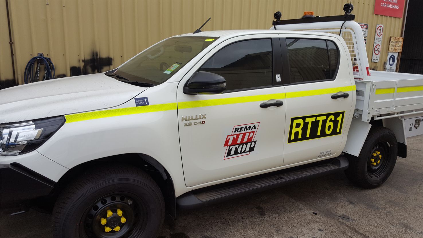 view of a car with branding