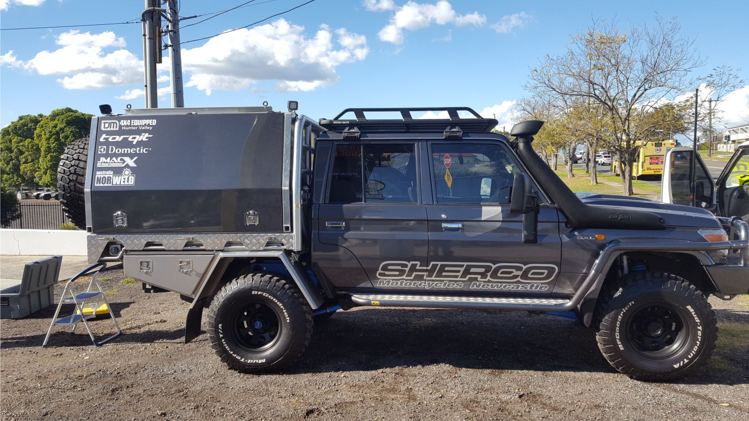 view of a car with branding