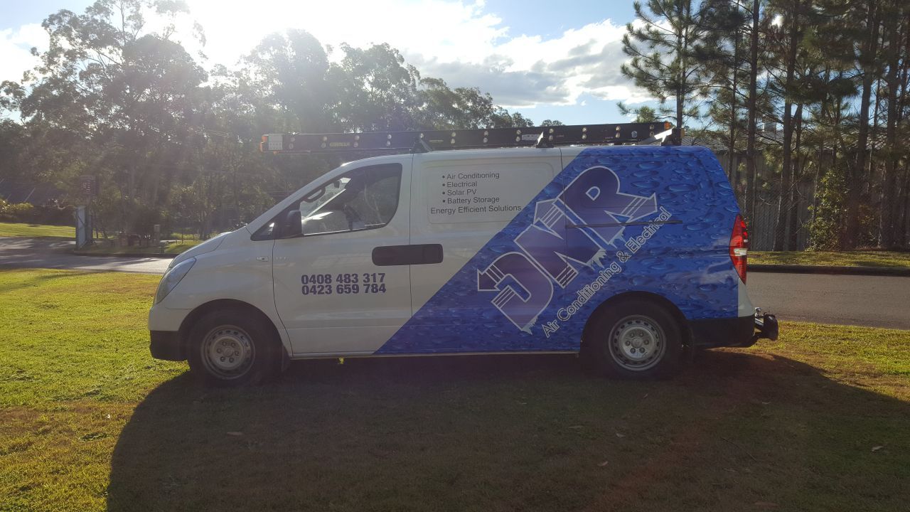 View of a van with self branding