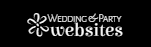 Wedding Party Websites logo with white floral icon and text on a black background