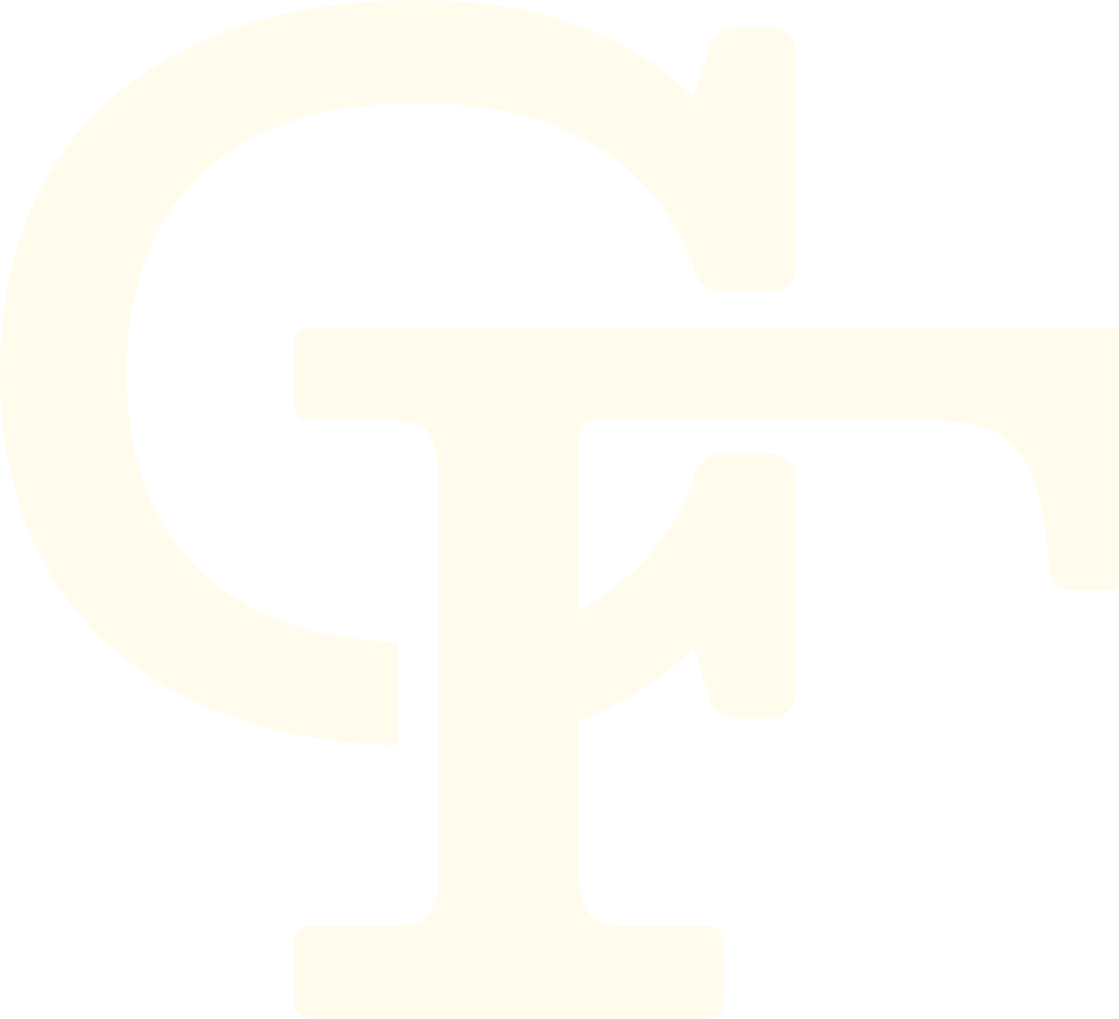 Cream-colored initials 