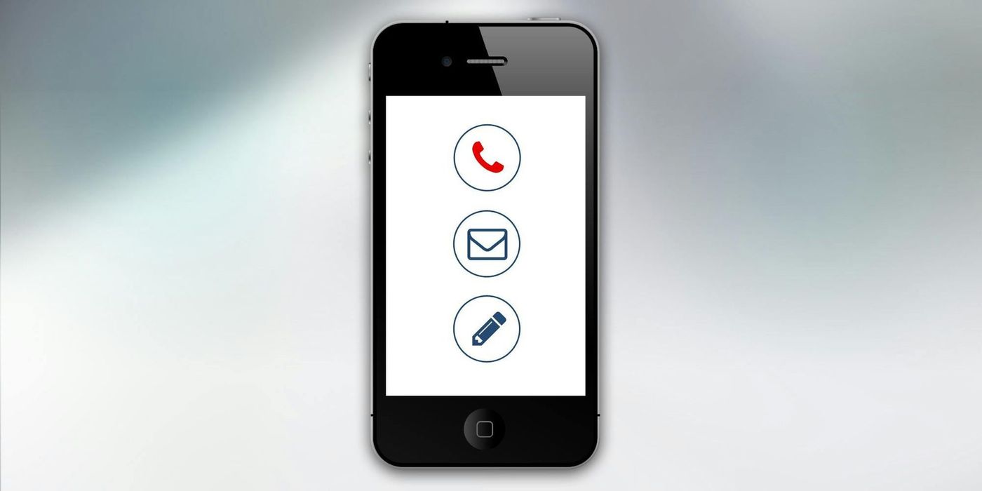 A cell phone with three icons on the screen