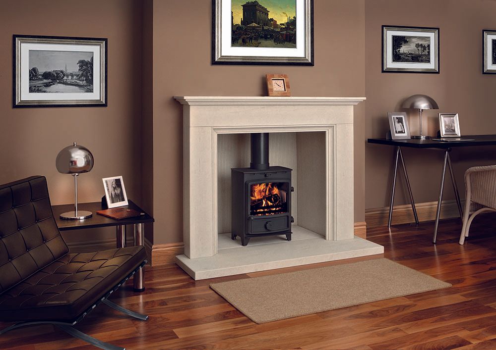 Limestone mantelpiece