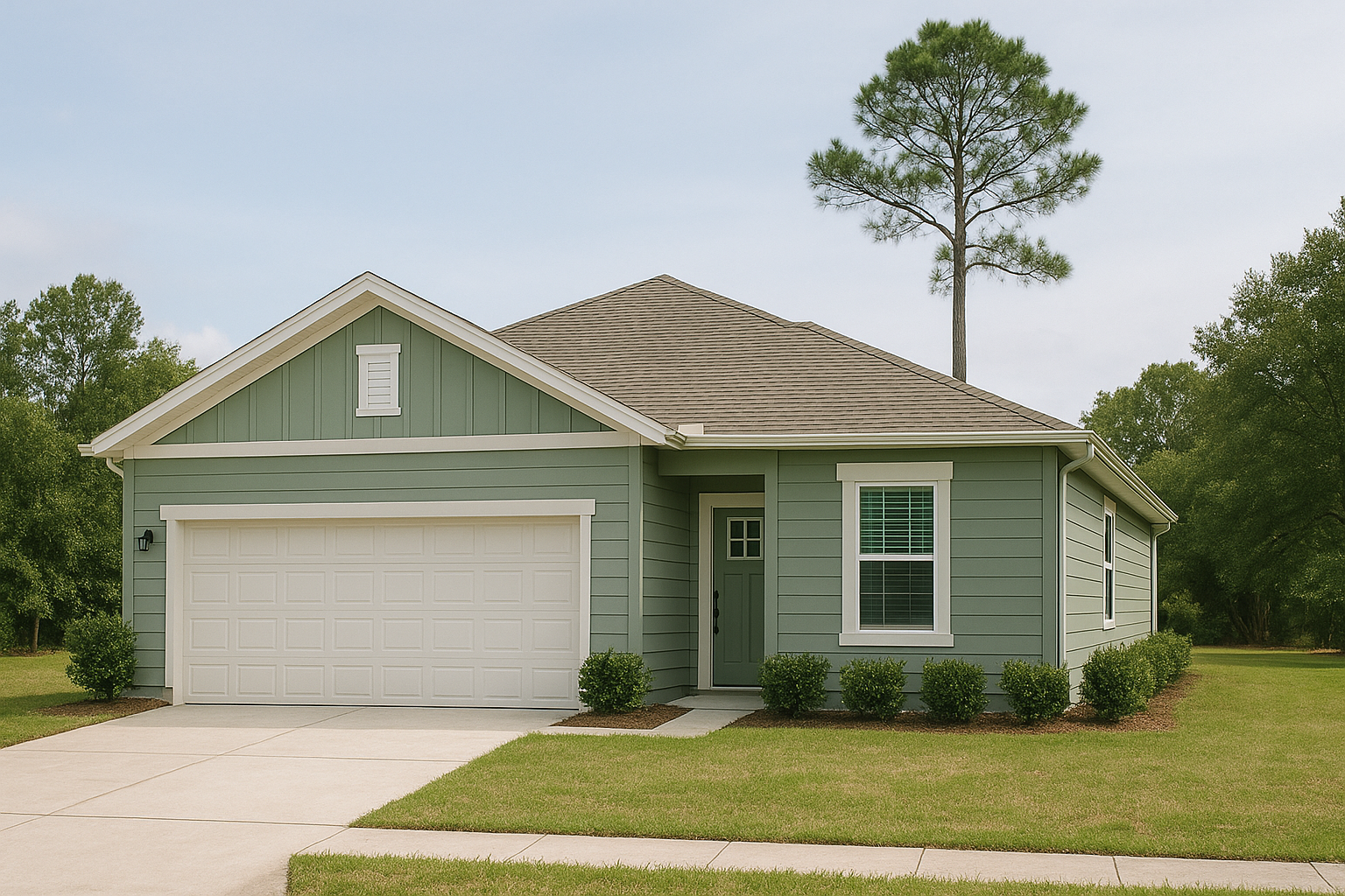 Residential home in Sierra Vista, AZ being spray painted on the exterior, with windows and doors covered for protection.