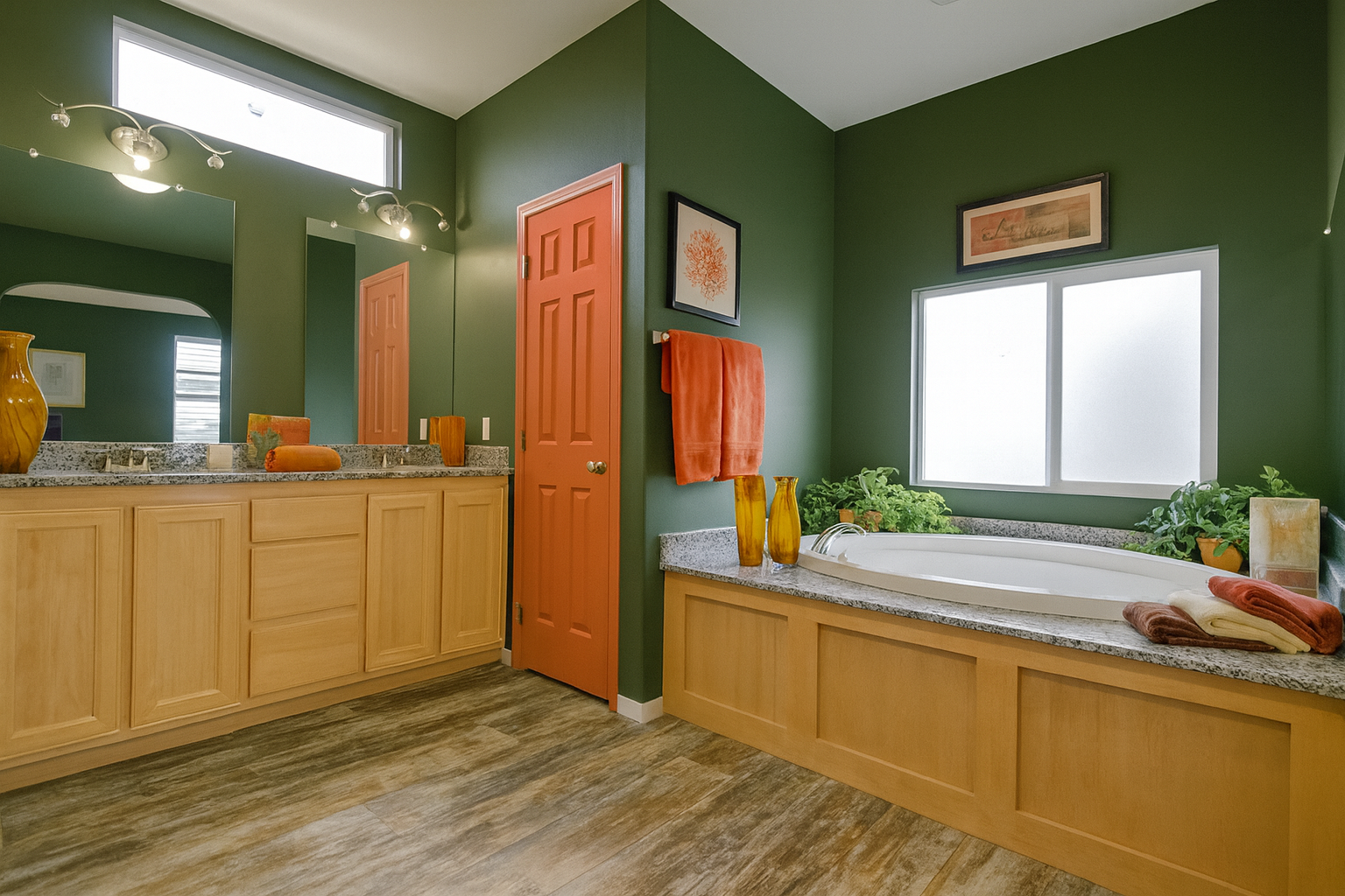 Bright residential hallway in Sierra Vista freshly painted with modern white and gray interior colors.
