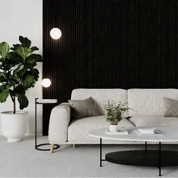 Black, Rectangular, Grooved Wooden Panel, Labelled 