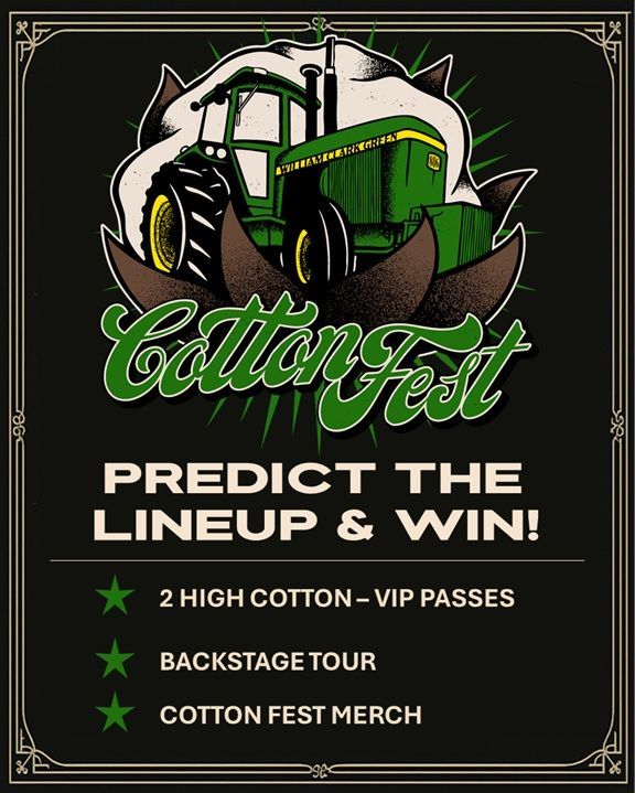 Cotton Fest logo with green tractor, cotton bolls, and text: Council Grove, TX. June 26-27, 2006.