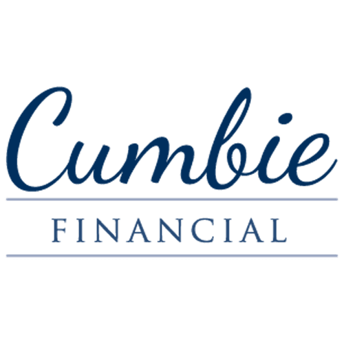 Cumby Financial logo: dark blue cursive 