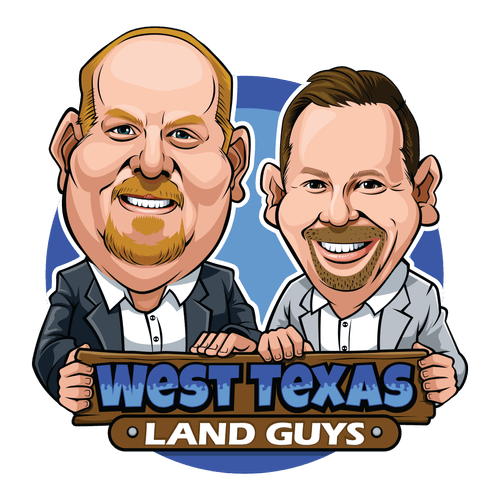 Two cartoon men holding a sign that says 