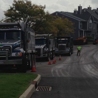 Fill Removal — Road with Trucks in Pearl River, NY