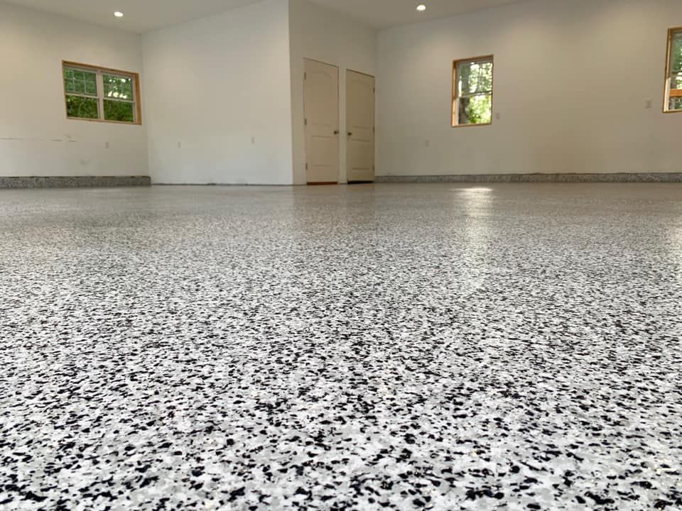 Residential Floor With Polyaspartic Flooring