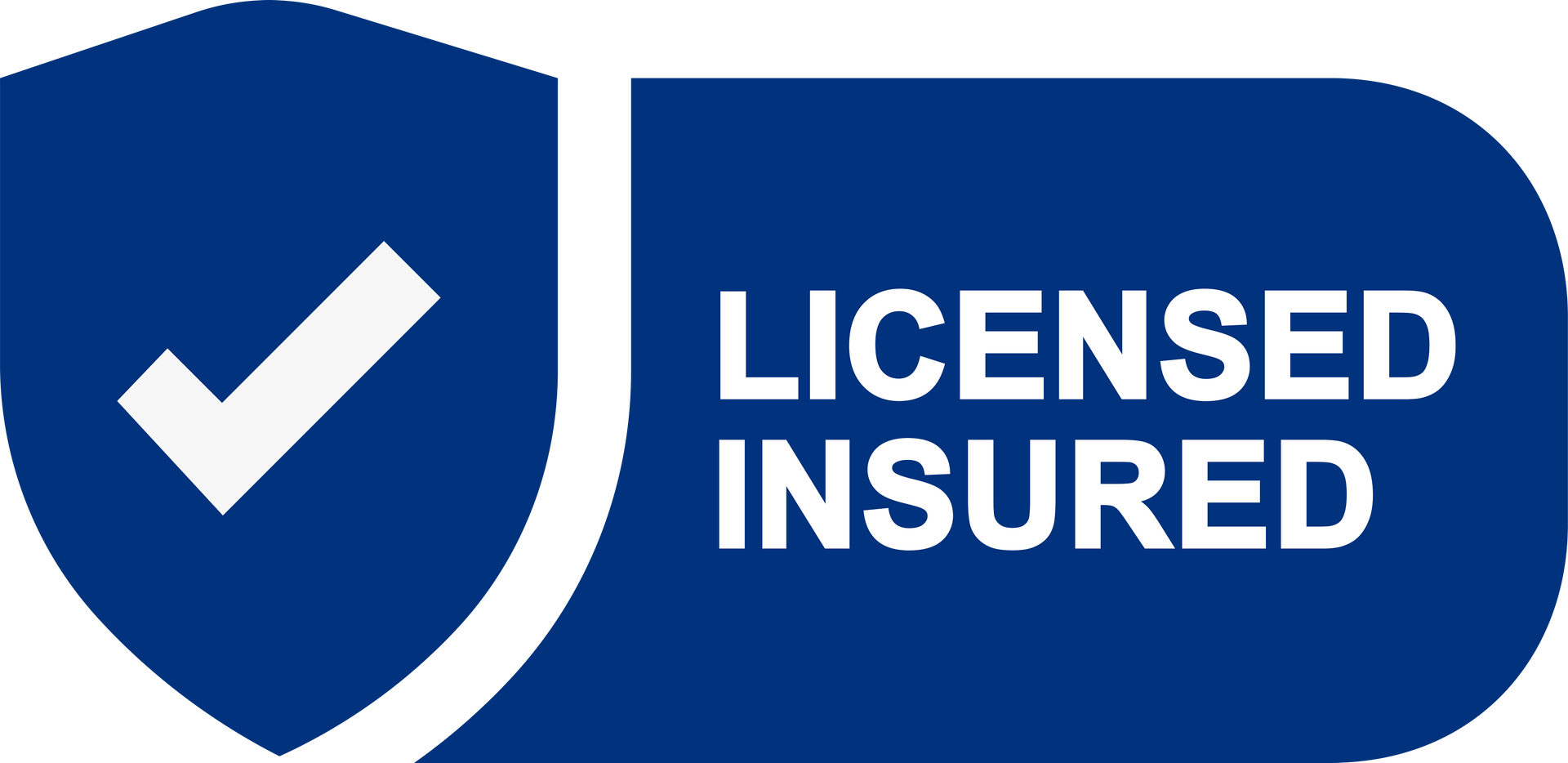 A blue shield with a check mark and the words `` licensed insured ''.