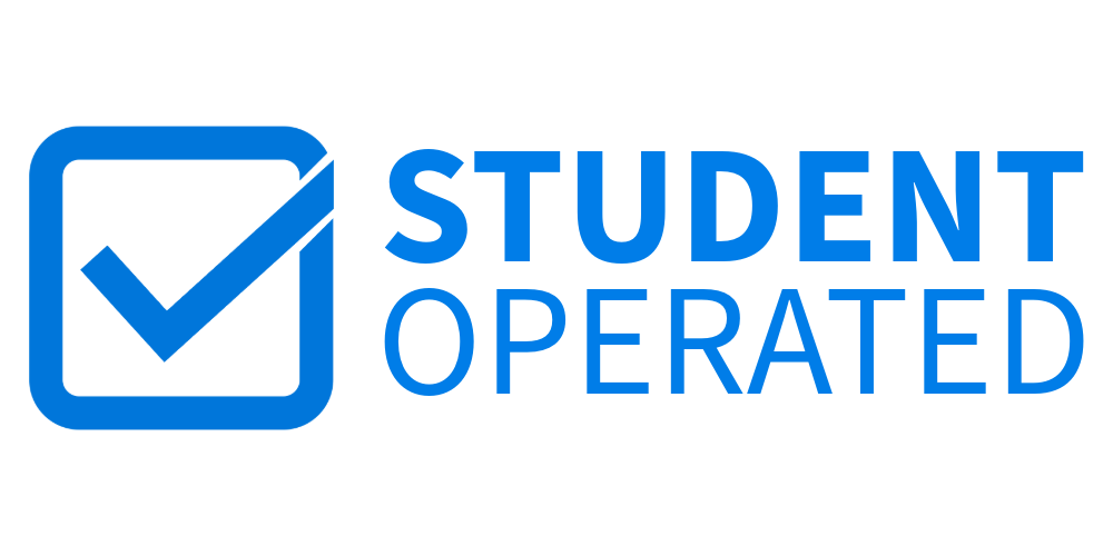 A blue check mark with the words `` student operated '' written below it.