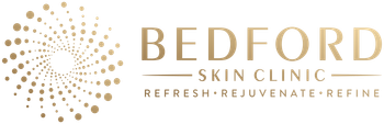 The logo for bedford skin clinic refresh , rejuvenate , refine.