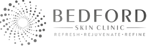 The logo for bedford skin clinic refresh , rejuvenate , refine.