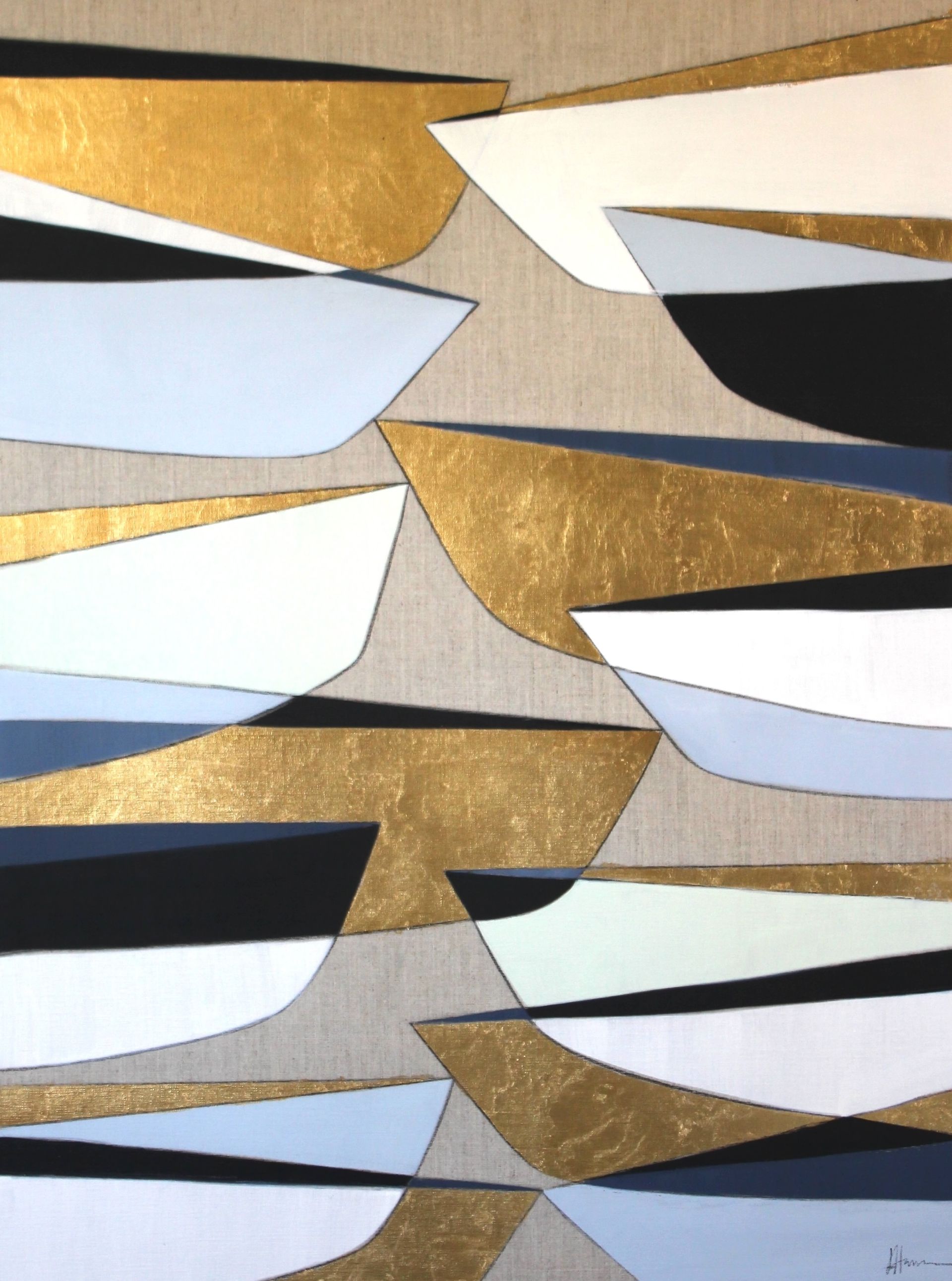 A close up of a painting with the number 7 on it