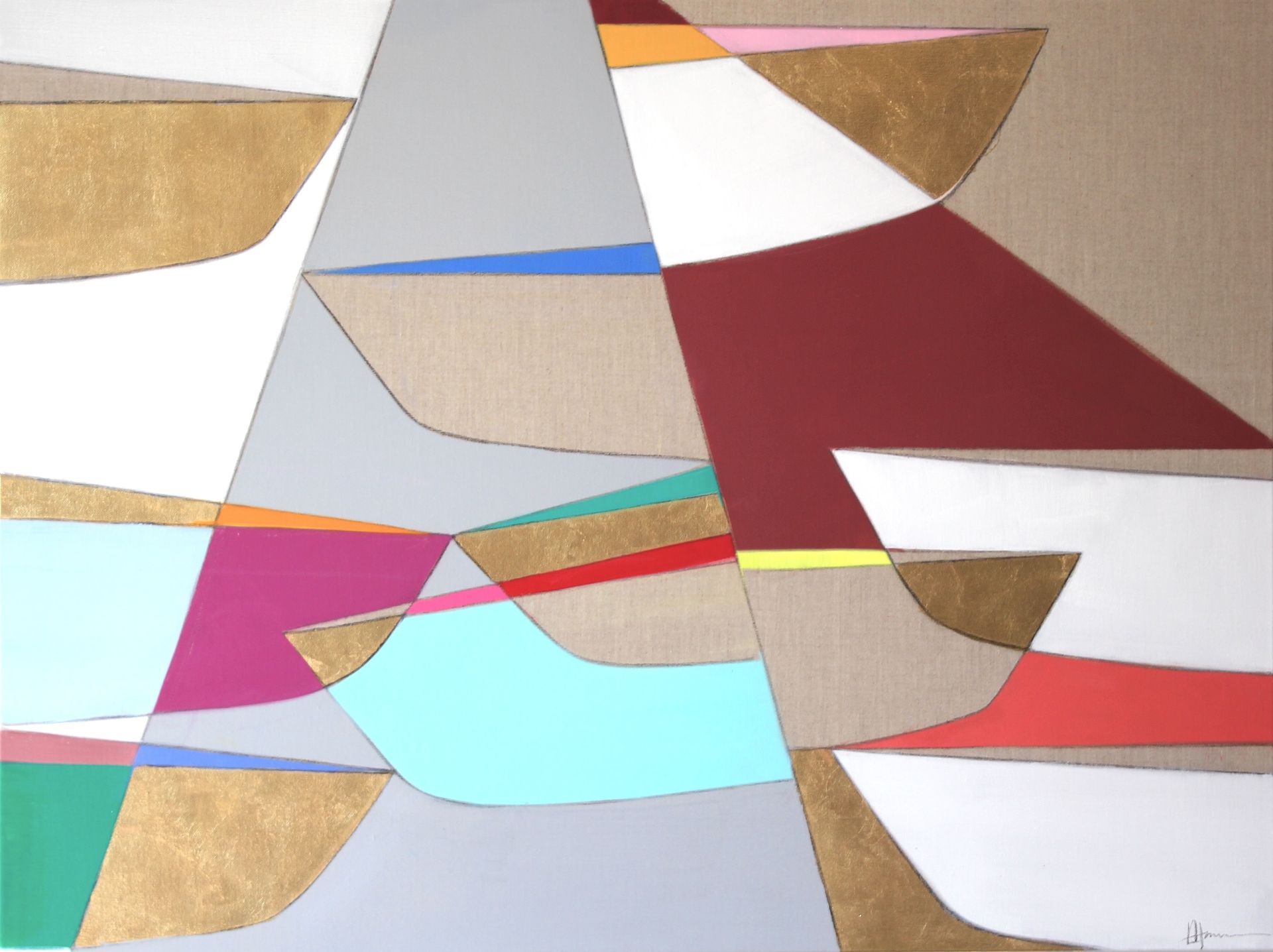 A painting with a lot of different colors and shapes