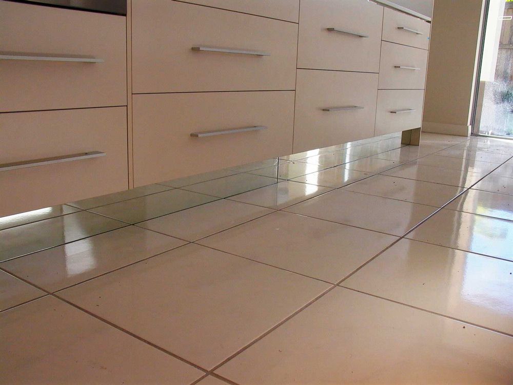 White Drawers with White Tiles Below — Glass supply and installation in Westcourt, QLD