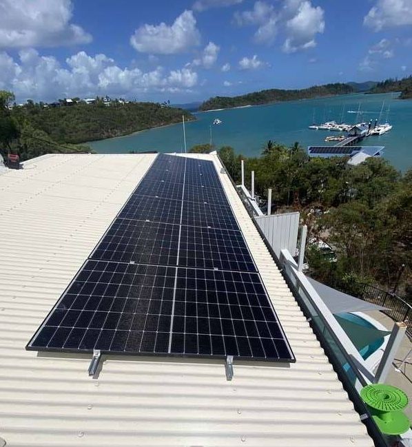 Solar System With Boats in Background — Solar Power Whitsunday In Whitsundays, QLD