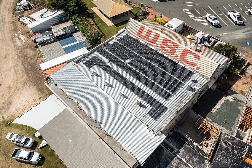 Aerial View Of Whitsunday Sailing Club Roof — Solar Power Whitsunday In Cannon Valley, QLD