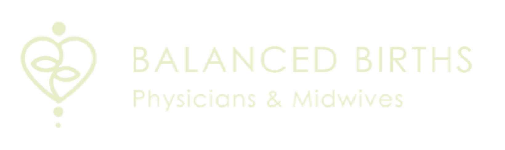 Logo for Balanced Births: A heart-shaped graphic with the words 