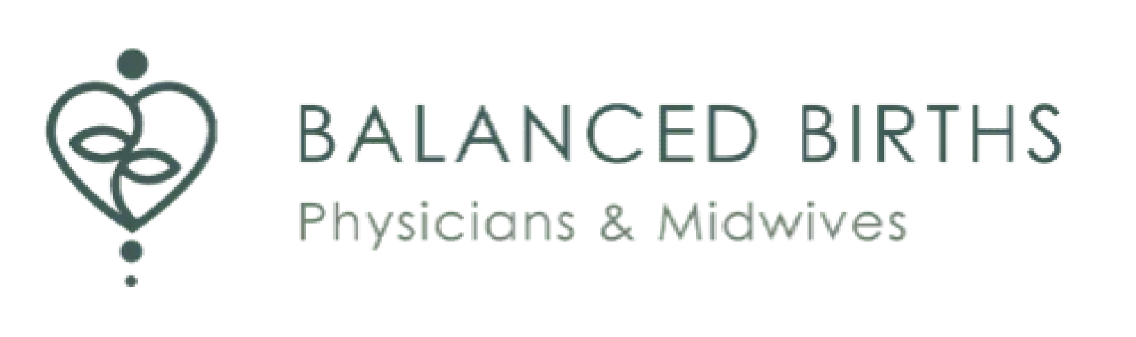 Logo for Balanced Births: heart with swirls, text "BALANCED BIRTHS," "Physicians & Midwives Alliance"