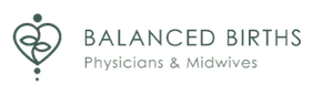 Logo for Balanced Births: heart with swirls, text "BALANCED BIRTHS," "Physicians & Midwives Alliance"