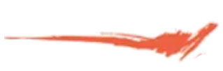 Orange, brushstroke-like mark on a white background.