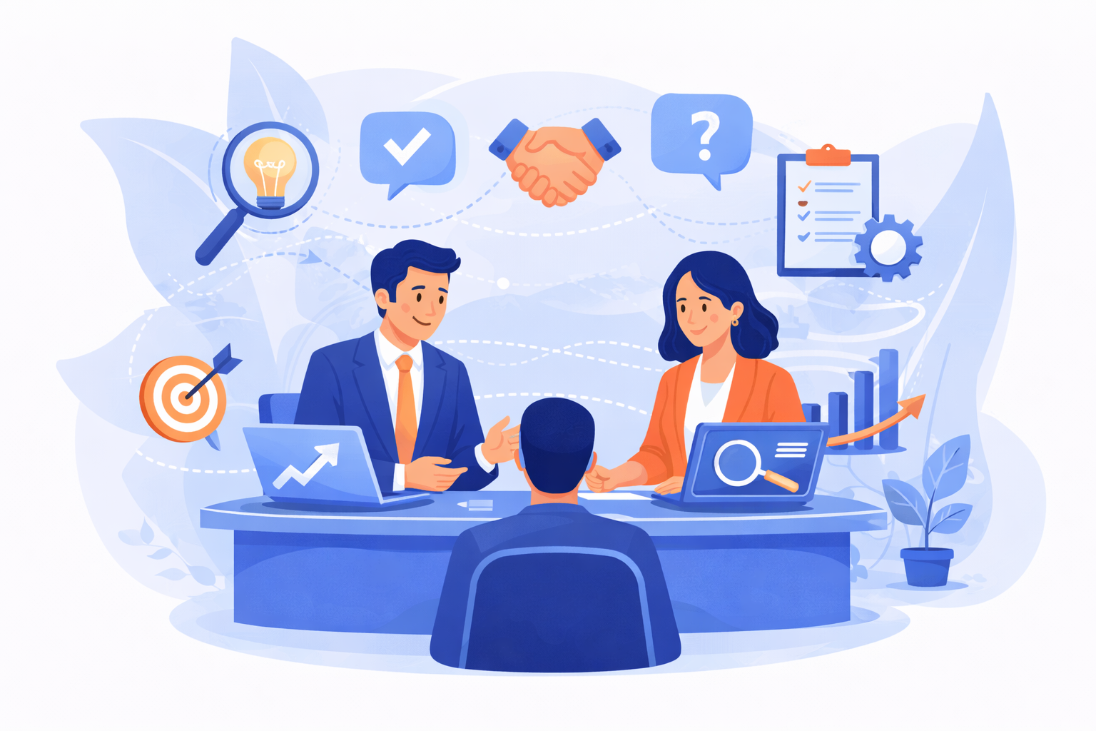 Due uomini si stringono la mano davanti a un blocco per appunti con la parola assicurazione scritta sopra.