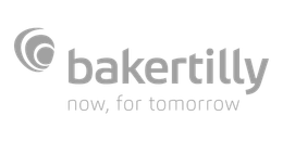 Bakertilly logo with gray swirl icon and tagline “now, for tomorrow”