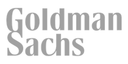 Goldman Sachs logo in gray serif text on a white background