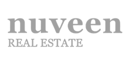 Nuveen Real Estate logo in gray text on a white background