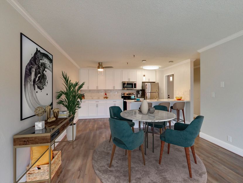 378 van buren apartment oakland living room staged photo
