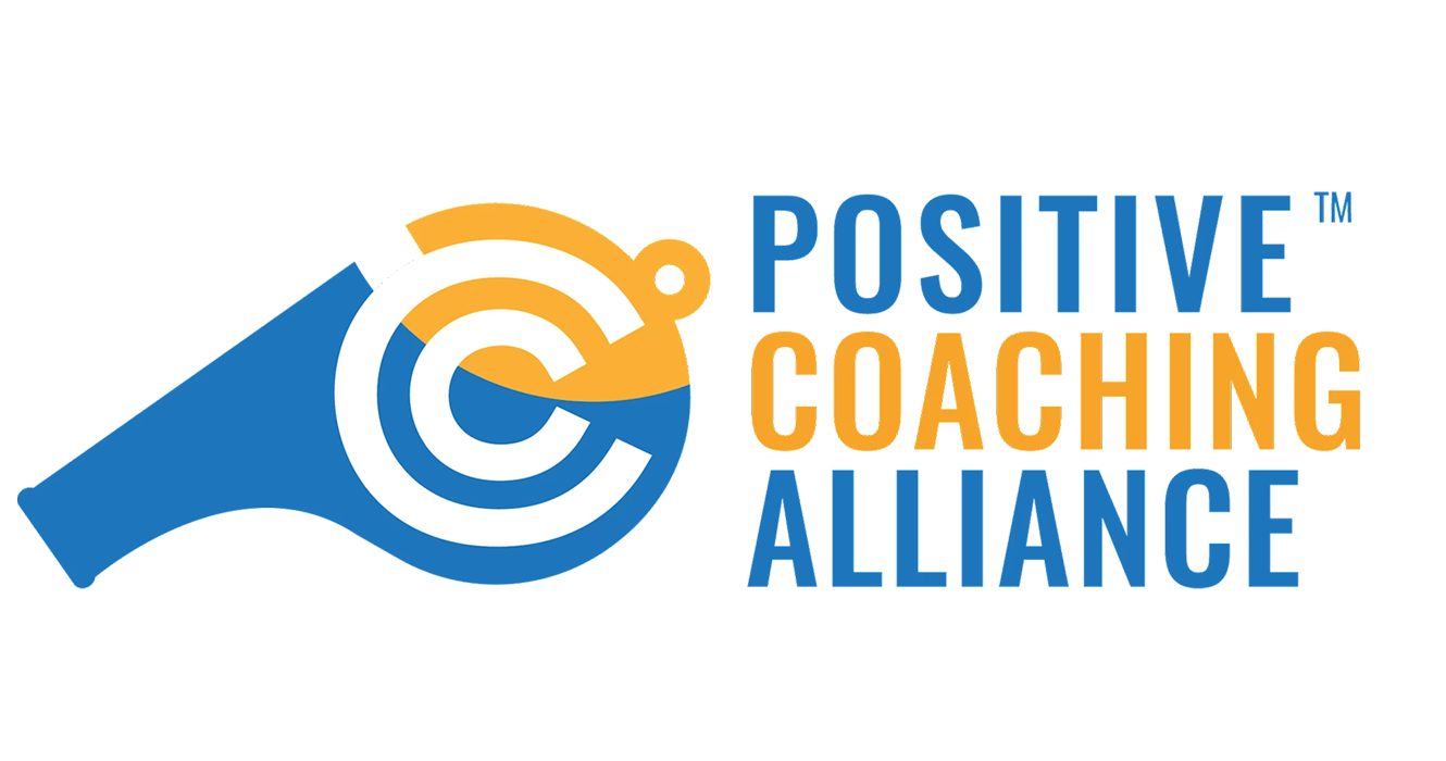 The logo for the positive coaching alliance shows a whistle and a target.