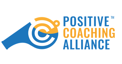 The logo for the positive coaching alliance shows a whistle and a target.