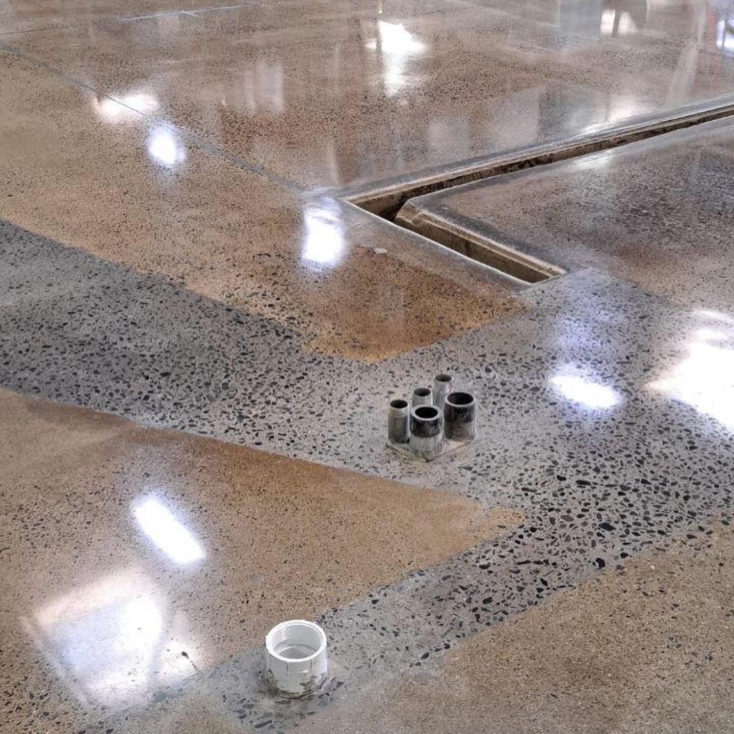 Polished concrete floor closeup finish Erie PA 814 Epoxy and More