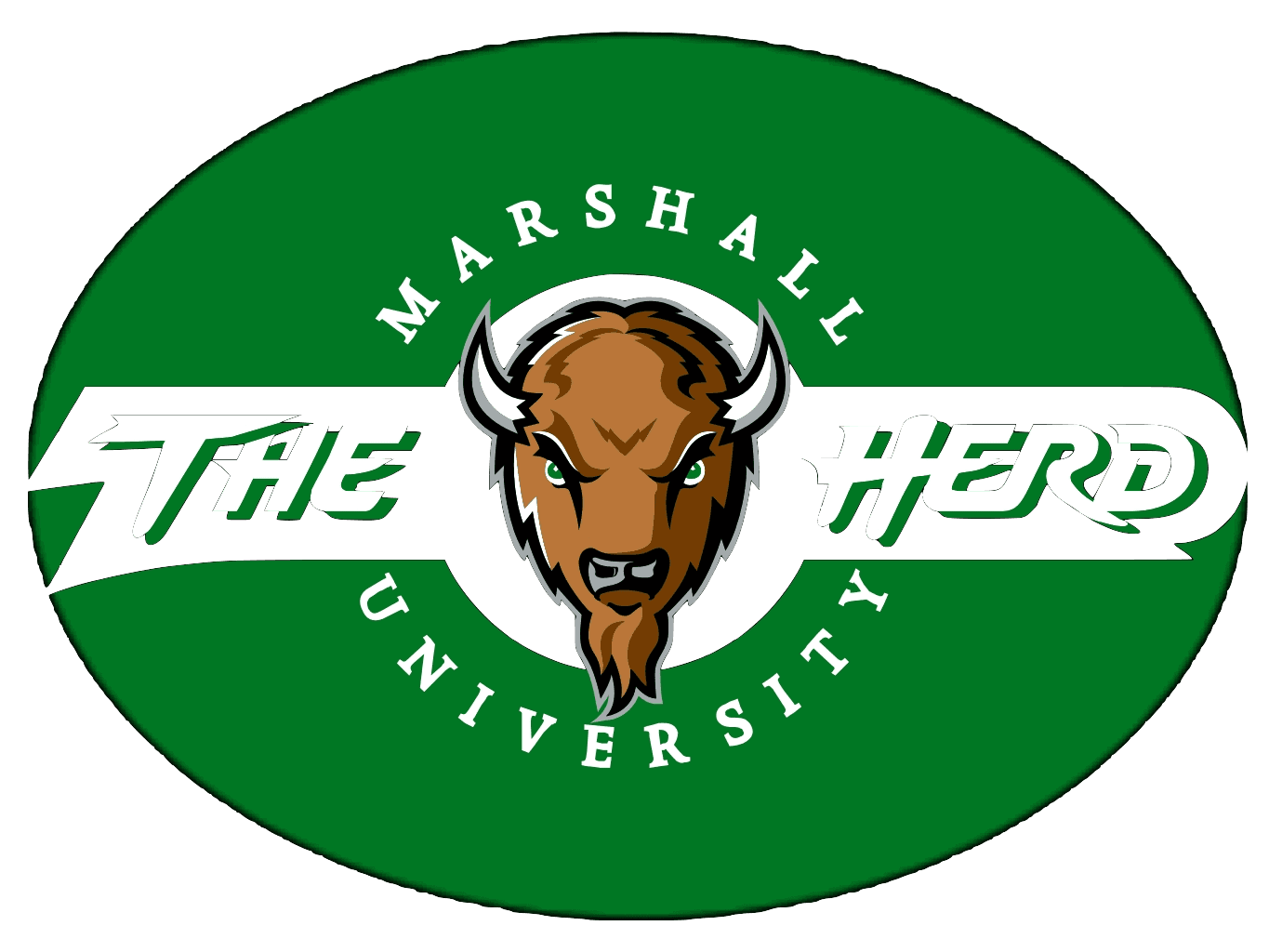 A logo for marshall university with a buffalo on it