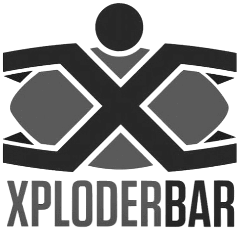 A black and white logo for xploderbar