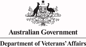 Australian Government Department of Veterans' Affairs logo: Coat of arms, text below.