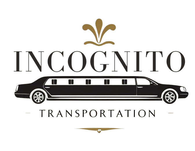 The logo for incognito transportation shows a black limousine.