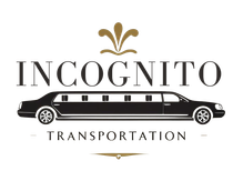 The logo for incognito transportation shows a black limousine.