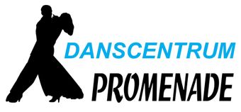Zwarte silhouetten van dansers met de blauwgroene tekst 