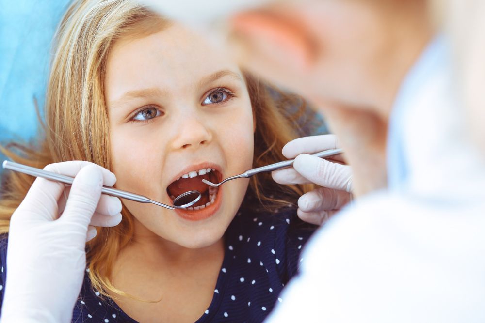 Dentist Checking Teeth Of A Kid — Dental Services in Berserker, QLD